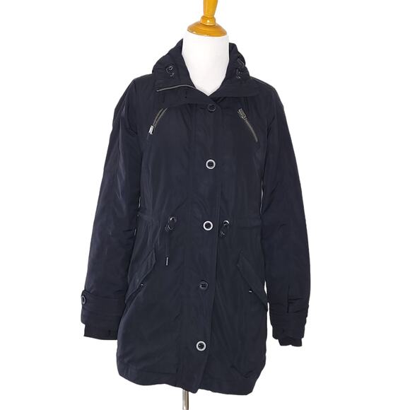 Athleta Primaloft Peak Parka Black Hooded Zippered Pockets Women XXS - Picture 2 of 15